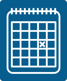 Kalender Piktogramm in blau